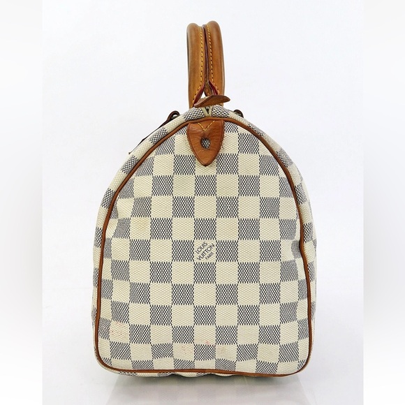Louis Vuitton White and Tan Checkered Satchel - Picture 3 of 14